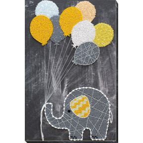 Набор для вышивки бисером на холсте Абрис Арт АВ-655 «Слоненок с шариками»