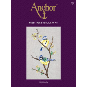Набір для вишивання гладдю Anchor PE650 Сині пташки