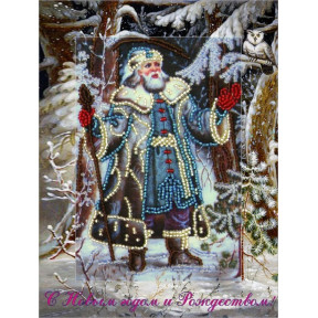 Набор для вышивания открытки бисером Butterfly 708 Дед Мороз