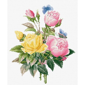 Набір для вишивання хрестиком Luca-S Жовті троянди та бенгальські троянди BU4003