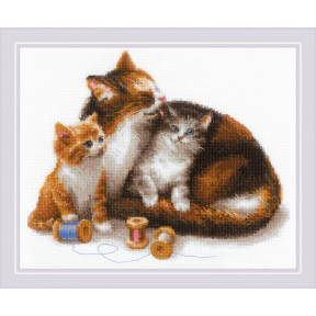 Набор для вышивания крестом Риолис 1811 Кошка с котятами