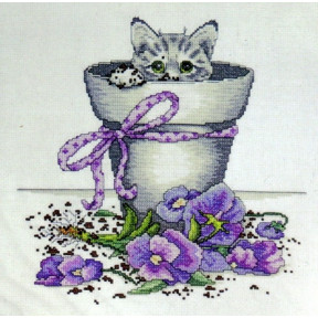 Набір для вишивання Design Works 2545 Flowerpot Kitty
