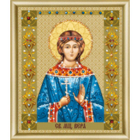 Набір для виготовлення картини зі стразами Чарівна Міть Ікона святої мучениці Віри КС-126