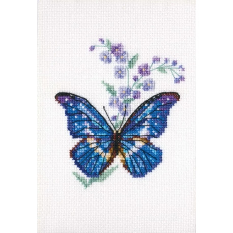 Набір для вишивання хрестиком RTO Синюха та метелик EH364 фото