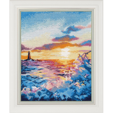 Набір для вишивання хрестиком Овен Захід сонця на морі 1182 фото