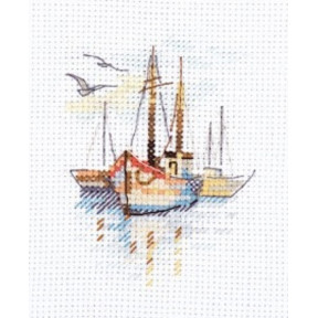 Набор для вышивки крестом Алиса Лодки на рассвете 0-196