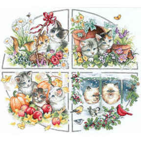 Набір для вишивки хрестиком Dimensions 35154 Four Seasons Kittens