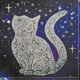Набор для вышивки бисером на холсте Абрис Арт Звездный кот