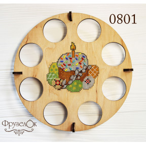 Набор для вышивки крестом на деревянной основе ФрузелОк Пасхальный натюрморт- подставка под 8 яиц. 0801