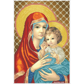 Набір для вишивання бісером БС Солес Мадонна з дитиною (у червоному) МДЧ