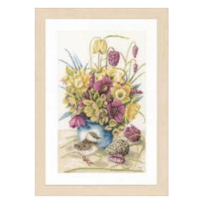 Набор для вышивания Lanarte Flowers and Lapwing Цветы и Чибис