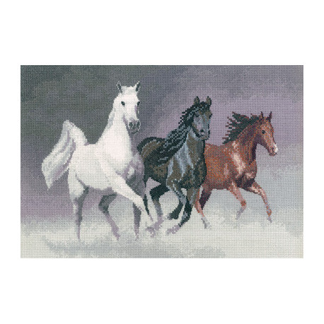 Набор для вышивания крестом Heritage Crafts Wild Horses H1022