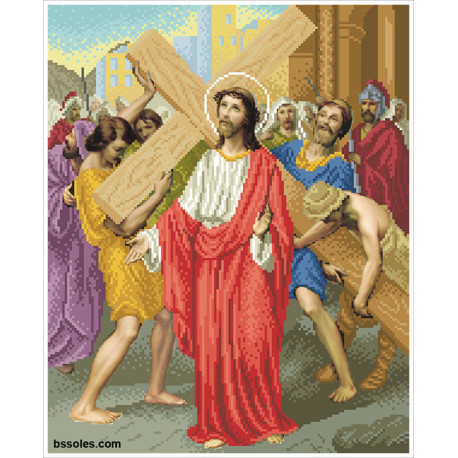 Набір для вишивання бісером БС Солес Ісус бере на себе хрест