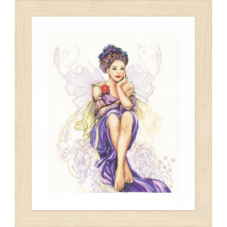 Набір для вишивання Lanarte Purple butterfly girl Дівчина -