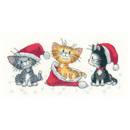 Набор для вышивания крестом Heritage Crafts Christmas Kittens