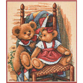 Набір для вишивання Dimensions Ведмедики на стільці (Teddies on Quilt) 35103
