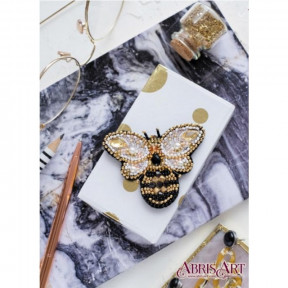 Набір для вишивання бісером прикраси на натуральному художньому полотні Абріс Арт Золота бджілка AD-066