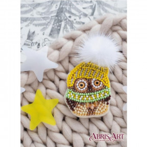 Набор для вышивки бисером украшения на натуральном художественном холсте Абрис Арт Совенок Кузя AD-061