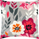 Набір для вишивки подушки Чарівниця Рожеві квіти V-261 фото