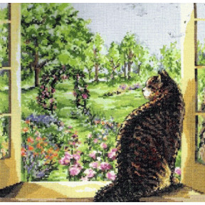 Набір для вишивання Janlynn 023-0336 View of the Garden Cat фото
