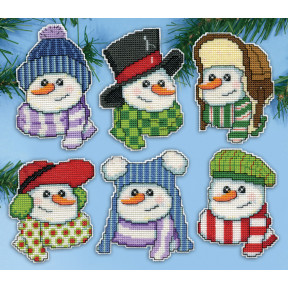 Набір для вишивання Design Works Snowmen in Hats 5919 фото