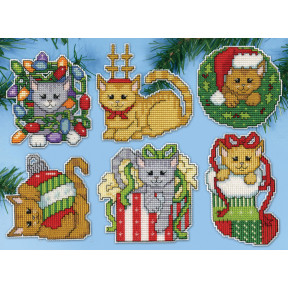 Набор для вышивания Design Works Christmas Kittens 5917 фото