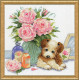 Набір для вишивання Design Works Puppy with Roses 3264 фото