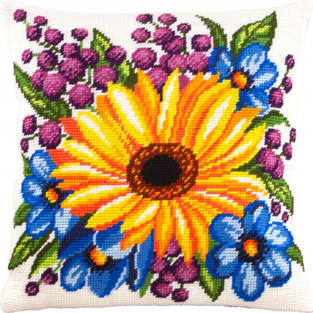 Набор для вышивки подушки Чарівниця Подсолнух и цветы V-277 фото