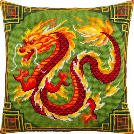 Набір для вишивки подушки Чарівниця Китайський дракон V-291 фото