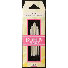 Набор шляпочных игл для шитья Milliners №3/12 (15шт) Bohin (Франция) 00669