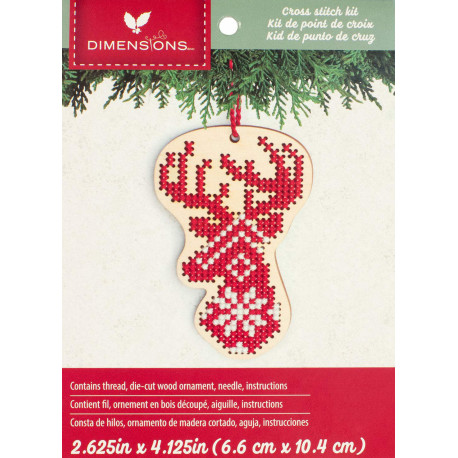 Набір для вишивання хрестиком Dimensions Deer Wood Ornament