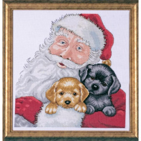 Набір для вишивання Design Works 5978 Santa With Puppies фото