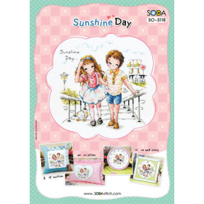 Схема для вышивки нитками крестиком Soda Stitch Sunshine Day//Солнечный день SODA Stitch