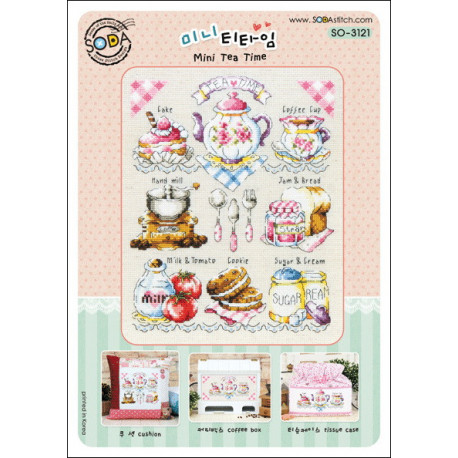 Схема для вышивки нитками крестиком Soda Stitch ''Mini Tea