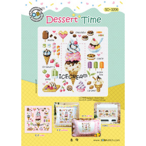 Схема для вышивки нитками крестиком Soda Stitch Dessert Time//Время десерта SODA Stitch