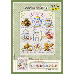 Схема для вишивки нитками хрестиком Soda Stitch Cookie Time//Час печива