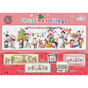 Схема для вишивання нитками хрестиком Soda Stitch Christmas Village // Різдвяне село SODA Stitch