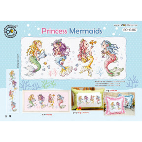 Схема для вишивання нитками хрестиком Soda Stitch Princess Mermaids
