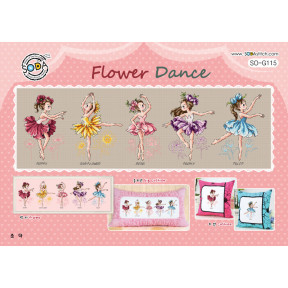 Схема для вышивки нитками крестиком Soda Stitch Flower Dance//Цветочный танец SODA Stitch