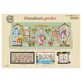 Схема для вышивки нитками крестиком Soda Stitch Grandmas garden//Бабушкин сад SODA Stitch