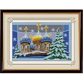 Набор для рисования камнями алмазная живопись Dream Art Рождественские купола (квадратные, полная) 30196D