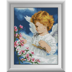 Набор для рисования камнями алмазная живопись Dream Art Ангел с цветами (квадратные, полная) 30378D