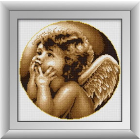 Набор для рисования камнями алмазная живопись Dream Art Задумчивый ангел (квадратные, полная) 30396D