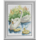 Набір для малювання каменями алмазний живопис Dream Art Сім'я лебедів (квадратні, повна) 30410D