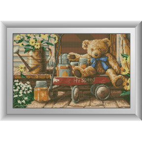 Набор для рисования камнями алмазная живопись Dream Art Медвежонок с медом (квадратные, полная) 30494D