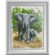 Набор для рисования камнями алмазная живопись Dream Art Слонёнок с мамой (квадратные, полная) 30538D