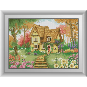 Набор для рисования камнями алмазная живопись Dream Art Дом в цветах (квадратные, полная) 30548D