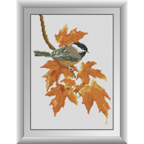 Набір для малювання каменями алмазний живопис Dream Art Пташка осінь (квадратні, повна) 30826D