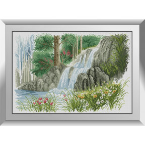 Набір для малювання каменями алмазний живопис Dream Art Лісовий водоспад (квадратні, повна) 31284D