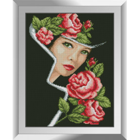 Набір для малювання каменями алмазний живопис Dream Art Портрет з трояндами (квадратні, повна) 31294D